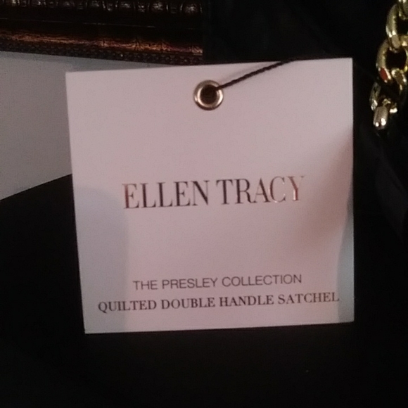 nwt! ellen tracy quilted double handle satchel - Picture 3 of 3